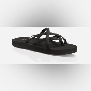 Teva OLOWAHU Black Slip On Thong Sandal Size 6  Womens Athleisure Comfy Casual